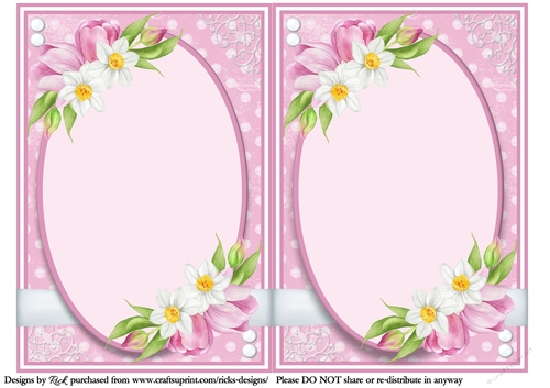 A5 Bunny Baby Girl - matching Insert Blank 