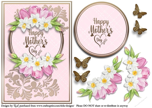 A5 Beautiful Tulips for Mum Quick Card 
