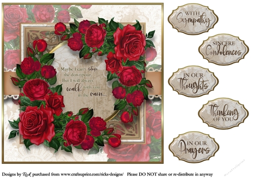 8x8 Roses in the rain... sympathy 