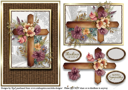 A5 A touch of wicker Card Front, Topper, Decoupage and sentiments 