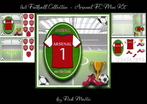 8x8 Football Collection - Arsenal FC Mini Kit - x4 A4 sheets 