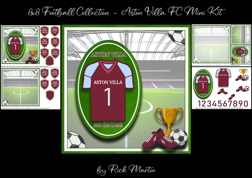 8x8 Football Collection - Aston Villa FC Mini Kit - x4 A4 sheets 