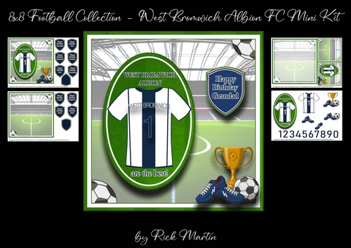 8x8 Football Collection - West Bromwich Albion FC Mini Kit - x4 A4 sheets 