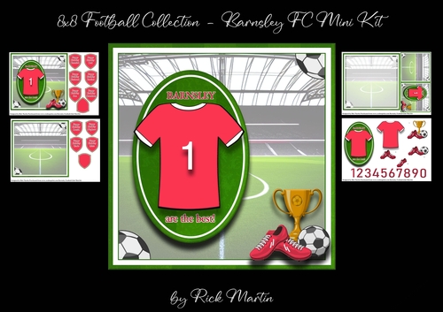 8x8 Football Collection - Barnsley FC Mini Kit - x4 A4 sheets 