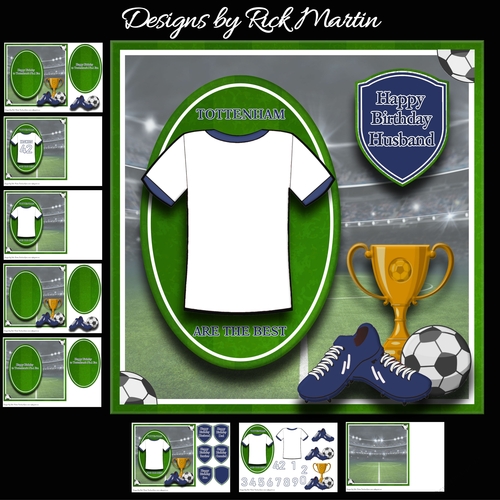 8x8 Football Collection - Tottenham Mini Kit - x9 A4 sheets 