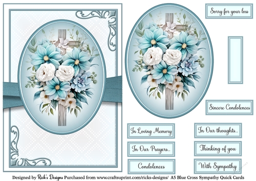 A5 Blue Cross Sympathy 7
