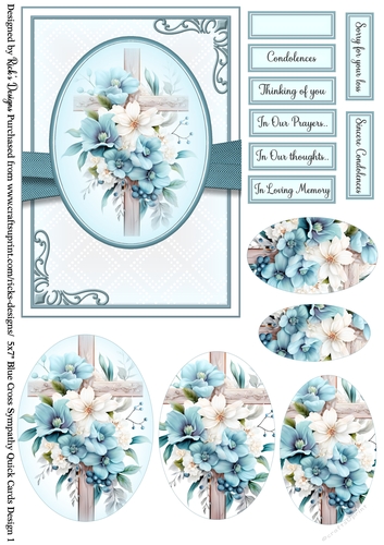 5x7 Blue Cross Sympathy Design Sheet 1