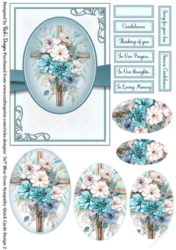 5x7 Blue Cross Sympathy Design Sheet 2