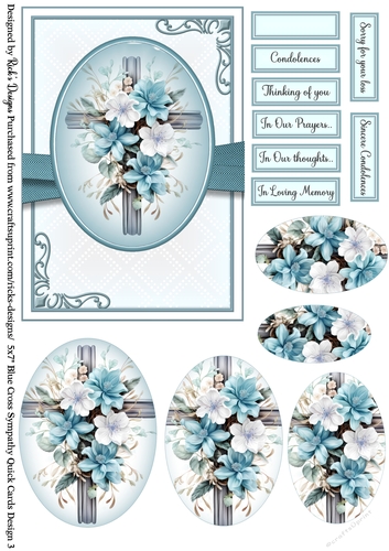 5x7 Blue Cross Sympathy Design Sheet 3