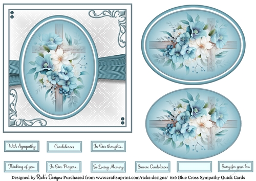 6x6 Blue Cross Sympathy 1 