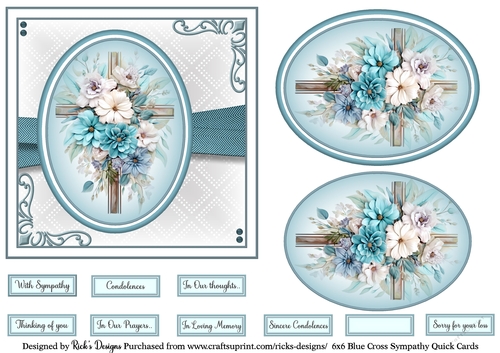 6x6 Blue Cross Sympathy 2
