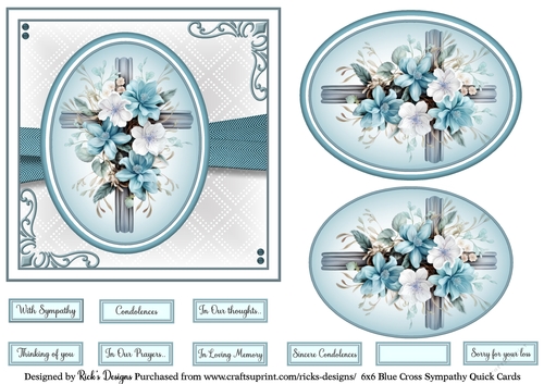 6x6 Blue Cross Sympathy 3