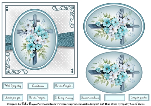 6x6 Blue Cross Sympathy 4