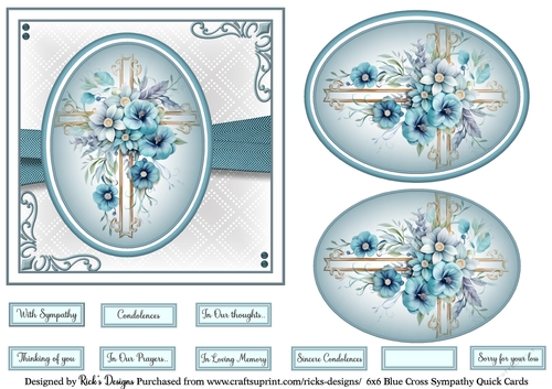 6x6 Blue Cross Sympathy 5