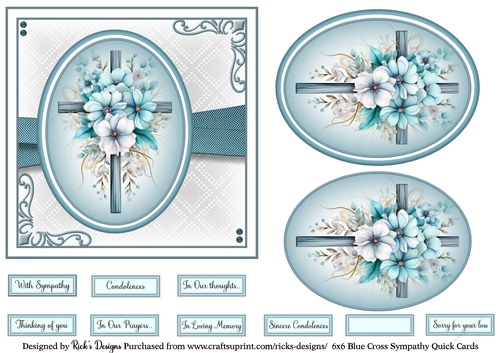 6x6 Blue Cross Sympathy 8