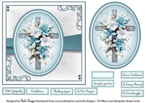 7x7 Blue Cross Sympathy 3
