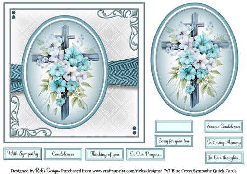 7x7 Blue Cross Sympathy 4