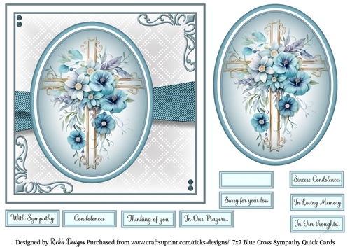 7x7 Blue Cross Sympathy 5