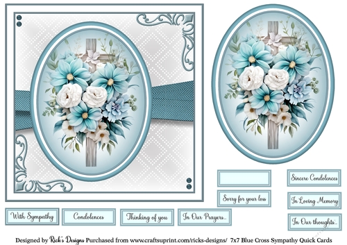 7x7 Blue Cross Sympathy 7