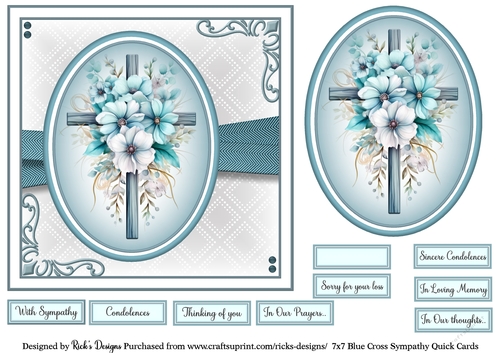 7x7 Blue Cross Sympathy 8