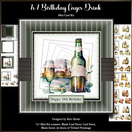 7x7 Birthday Drinks Mini Kit - x10 A4 Sheets 
