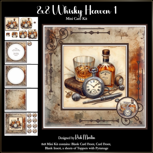 8x8 Whisky Heaven 1 Mini Kit - x5 A4 sheets 