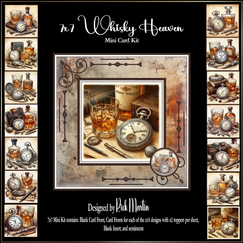 7x7 Whisky Heaven Mini Kit x14 designs of Toppers