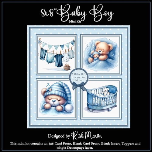 8x8 Baby Boy 1 Mini Kit - x4 A4 Sheets