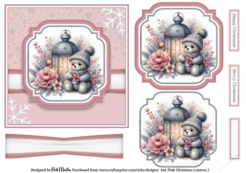 6x6 Pink Christmas Lantern 2 