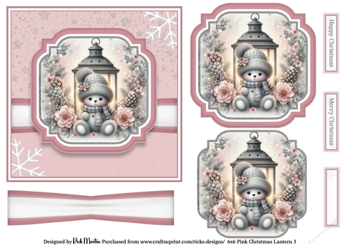 6x6 Pink Christmas Lantern 3