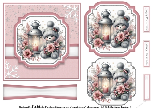 6x6 Pink Christmas Lantern 4