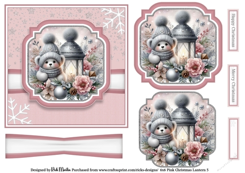 6x6 Pink Christmas Lantern 5