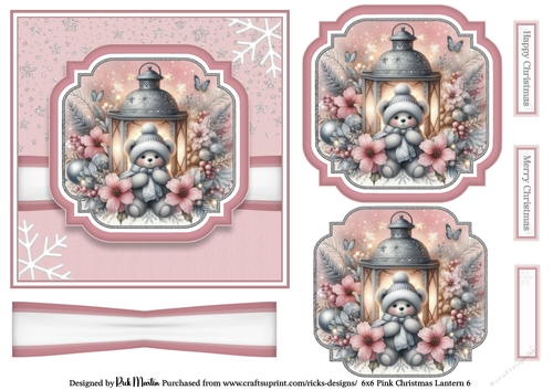 6x6 Pink Christmas Lantern 6