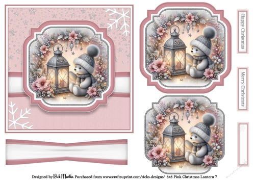 6x6 Pink Christmas Lantern 7
