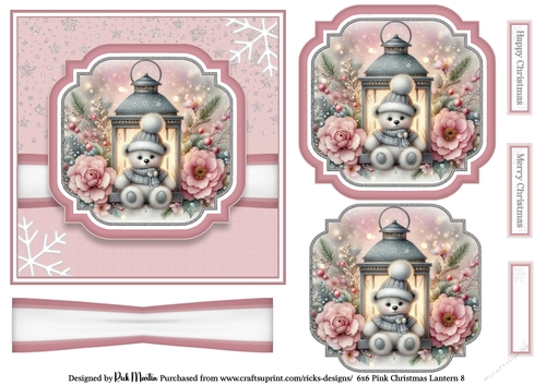6x6 Pink Christmas Lantern 8