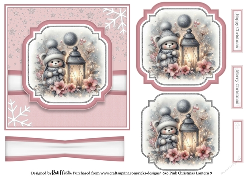 6x6 Pink Christmas Lantern 9