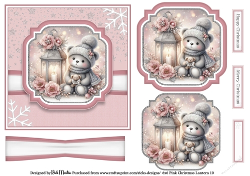 6x6 Pink Christmas Lantern 10