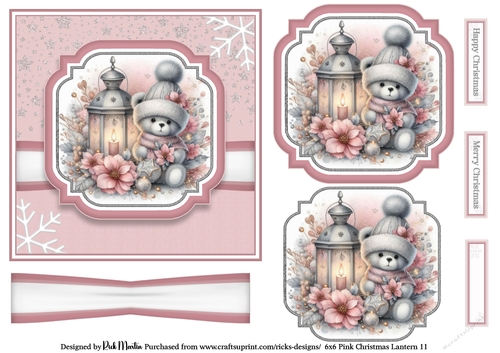 6x6 Pink Christmas Lantern 11