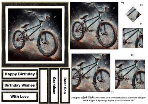 BMX Topper, Pyramage Layers and Sentiments T13