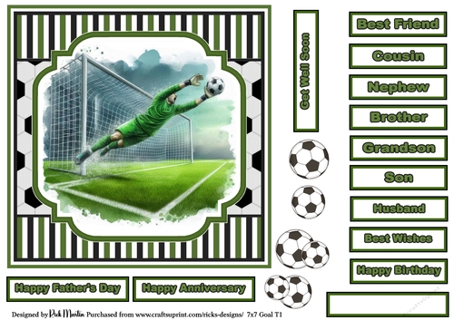 7x7 Goal 1 Card Front, with Sentiments