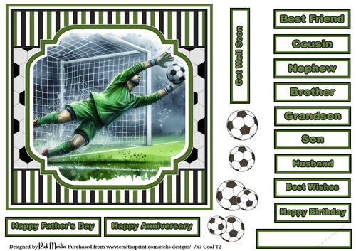 7x7 Goal 2 Card Front, with Sentiments