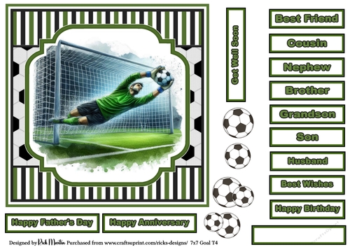 7x7 Goal 4 Card Front, with Sentiments