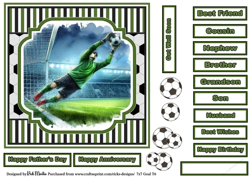 7x7 Goal 6 Card Front, with Sentiments