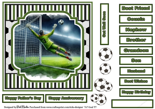 7x7 Goal 7 Card Front, with Sentiments