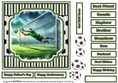 7x7 Goal 8 Card Front, with Sentiments