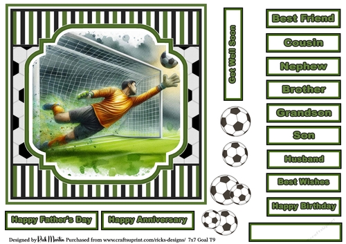 7x7 Goal 9 Card Front, with Sentiments