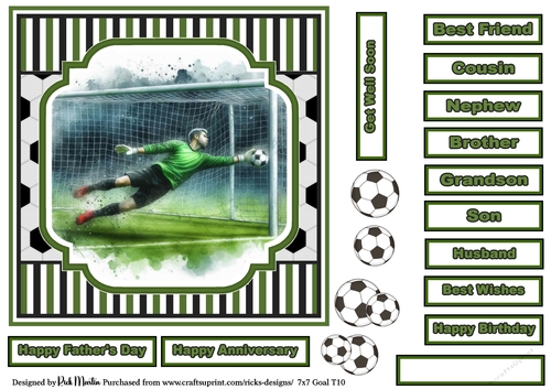 7x7 Goal 10 Card Front, with Sentiments