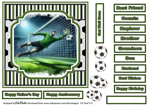 7x7 Goal 11 Card Front, with Sentiments
