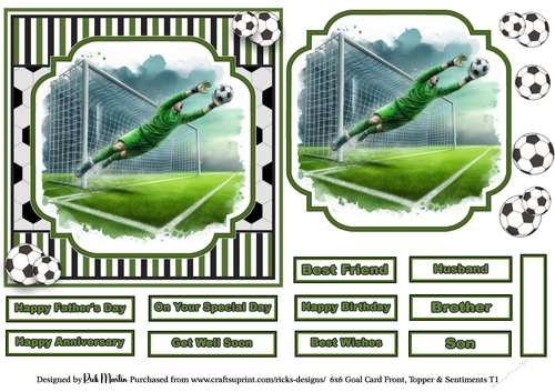 6x6 Goal 1 Card Front, Topper and sentiments