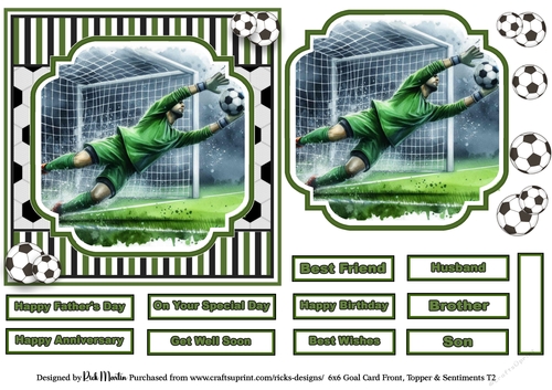 6x6 Goal 2 Card Front, Topper and sentiments